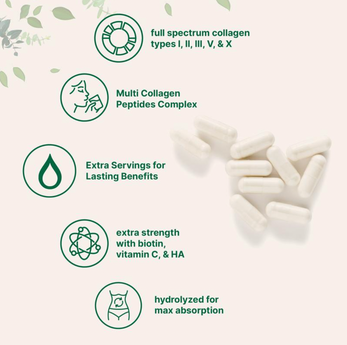 Multi Collagen Peptides, 240 Capsules